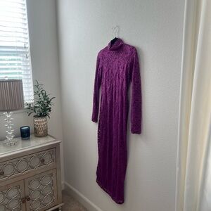 AFRM Purple Lace Long Sleeve Dress